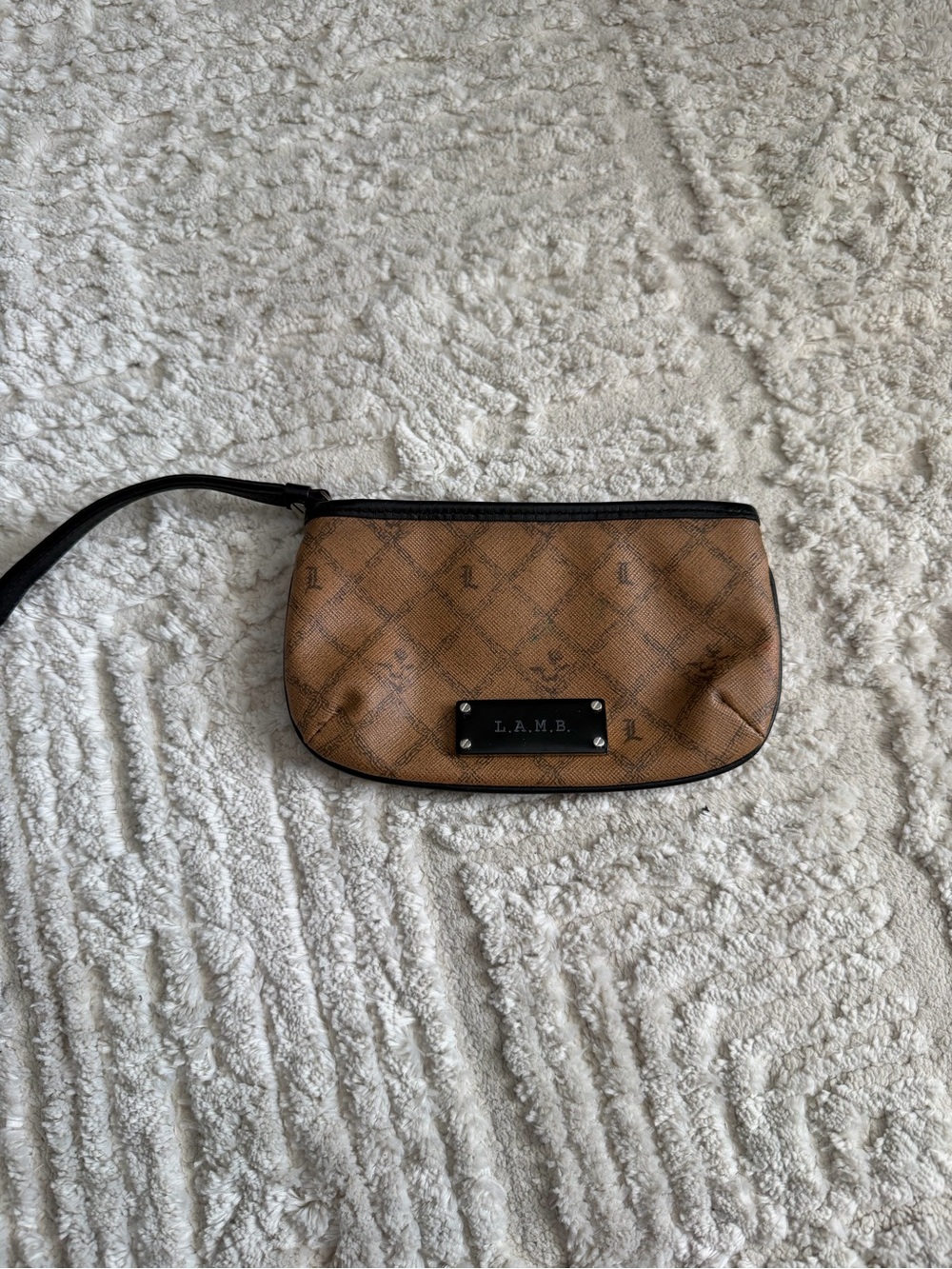 L.A.M.B. Gwen Stefani Y2K Tan Wristlet Clutch
